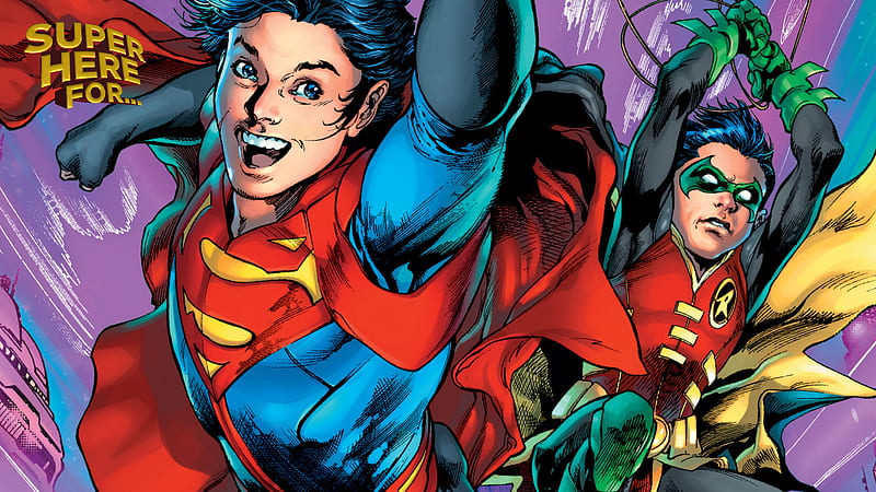 Download Young Justice Robin With Superboy Wallpaper | Wallpapers.com