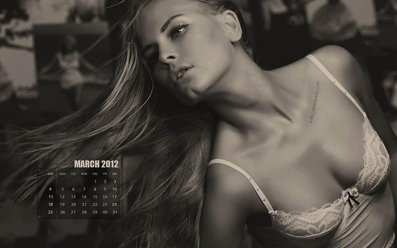 Beauty-March 2012 calendar themes, HD wallpaper