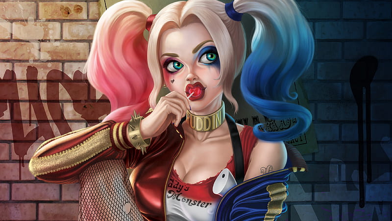 Harley Quinn Cute, harley-quinn, superheroes, artist, artwork, HD wallpaper