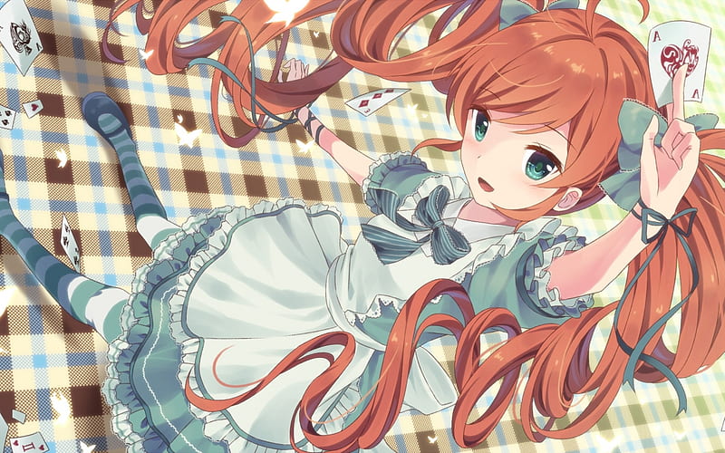 Isobe Maki, manga, playing cards, artwork, Alice In Wonderland, HD wallpaper
