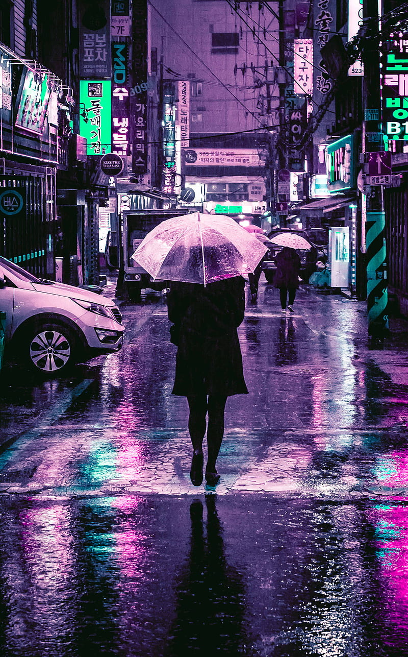 Incheon Rain, Steve, - #archillect #cyberpunk #vaporwave #outrun #neon #streetgraphy #graphy, HD phone wallpaper