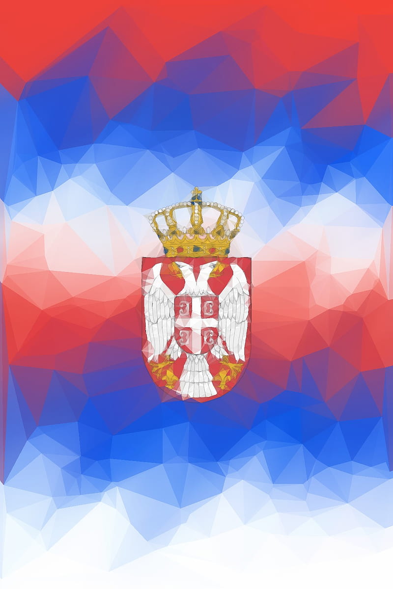 Serbian Flag Pattern, geometry, sacred, serbia, art, poligon, HD phone wallpaper