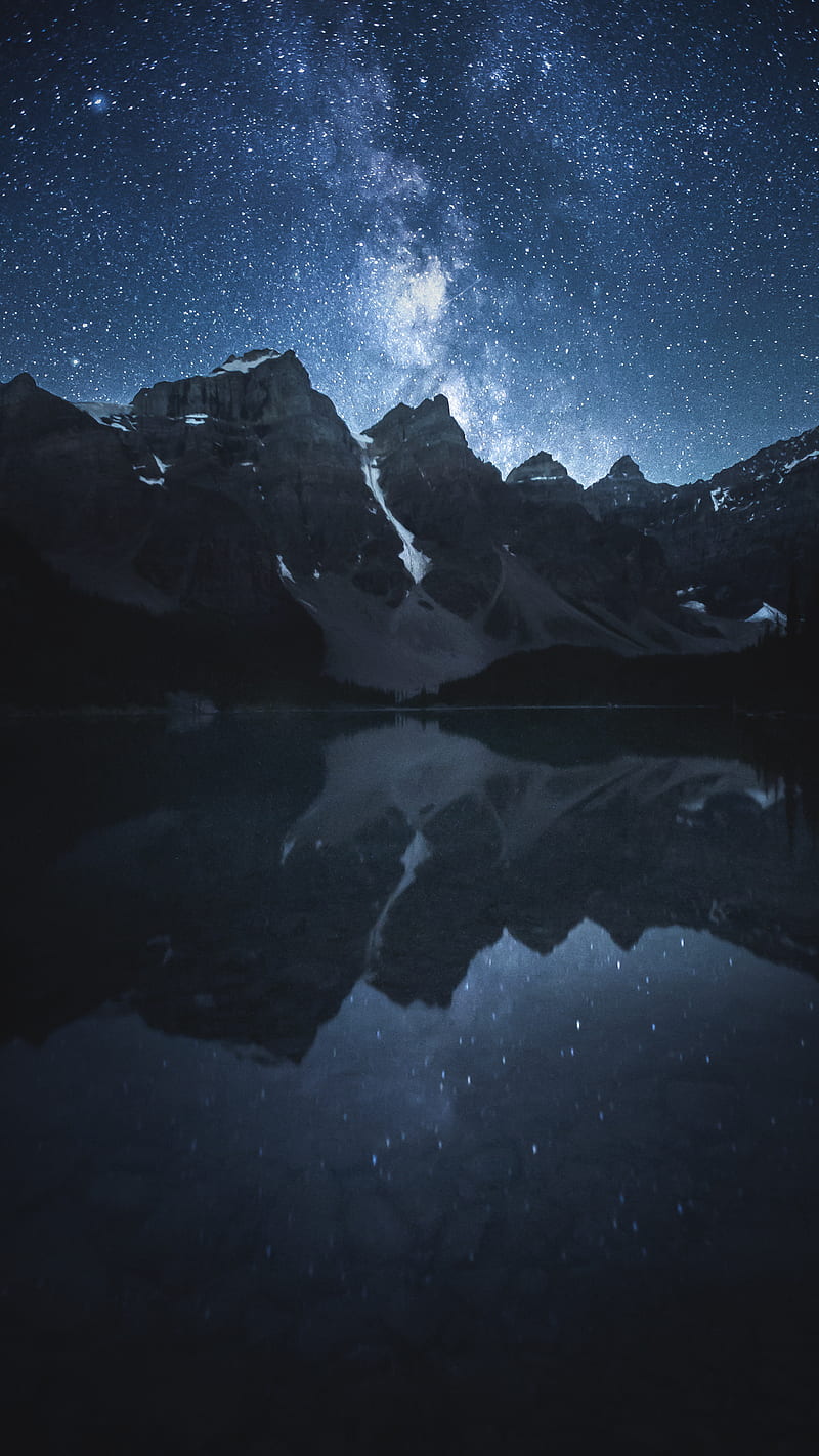 Starry Night Over A Mo Canada Earthvision Banff Moraine Lake