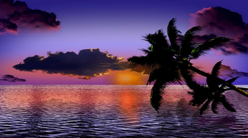 Sunset Over The Ocean ~*~, summer sunset, ocean, evening, sunset, ocean ...