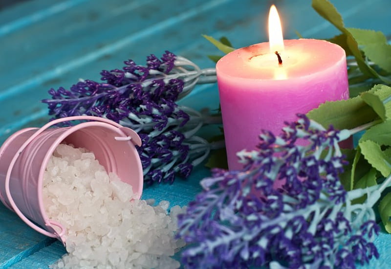 Lavender Candle, candle, sleep, flame, relax, lavender, pink, HD ...