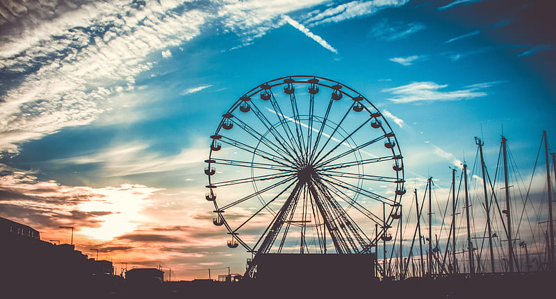 Ferris Wheel , ferris-wheel, graphy, mood, HD wallpaper