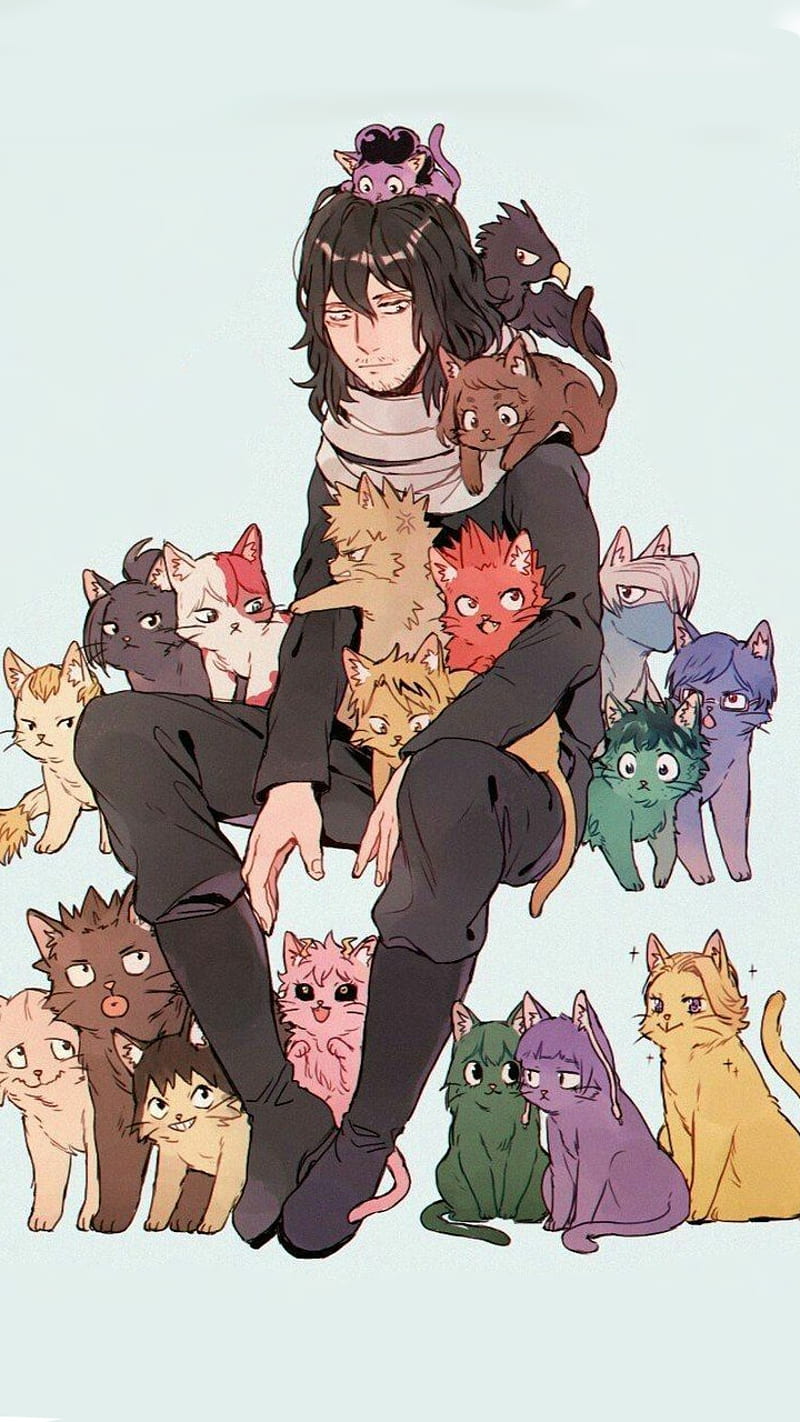 Mr aizawa cats, aizawa, cats, HD phone wallpaper
