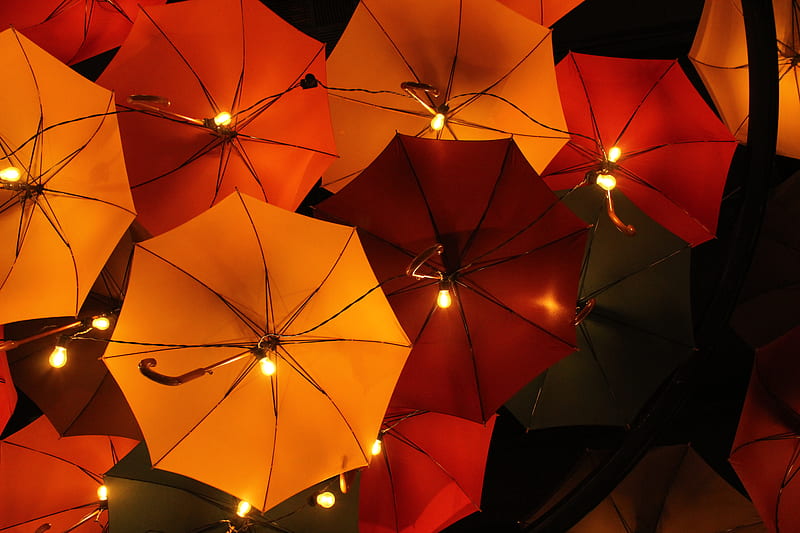 Orange umbrella with black background, HD wallpaper | Peakpx