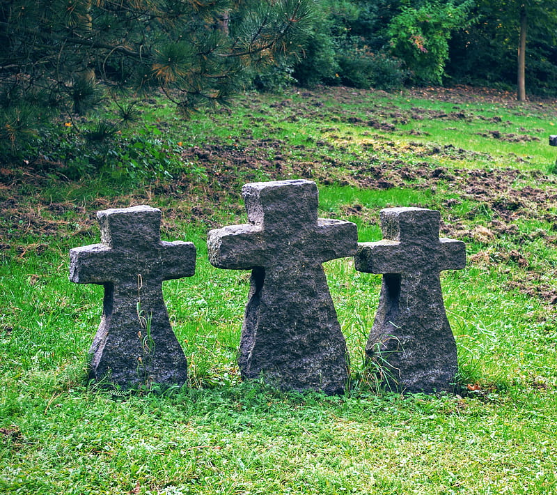 Cross, cemetery, sopron, stone, HD wallpaper