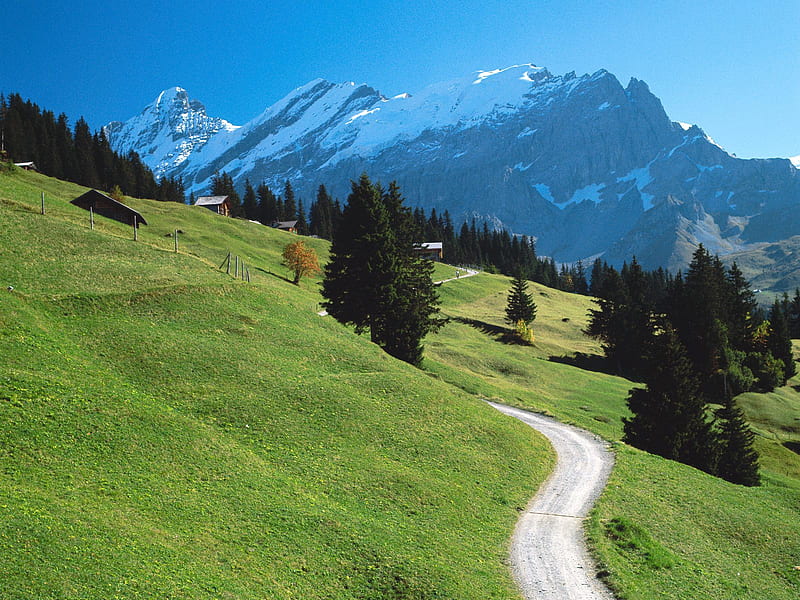 Bernese Oberland Switzerland, peaks, snowy, switzerland, europe paradise, HD wallpaper