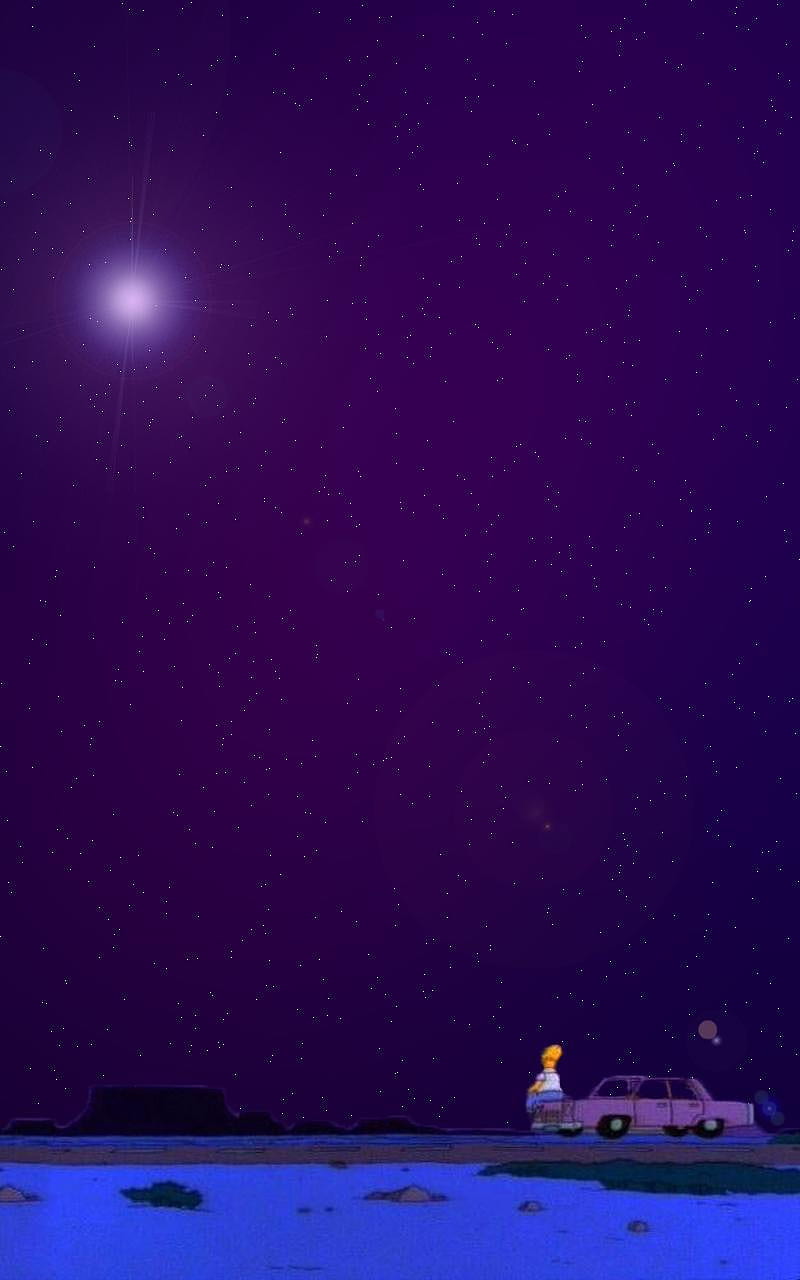 Sad Homer, espace, simpsons, nebula, galaxy, HD phone wallpaper