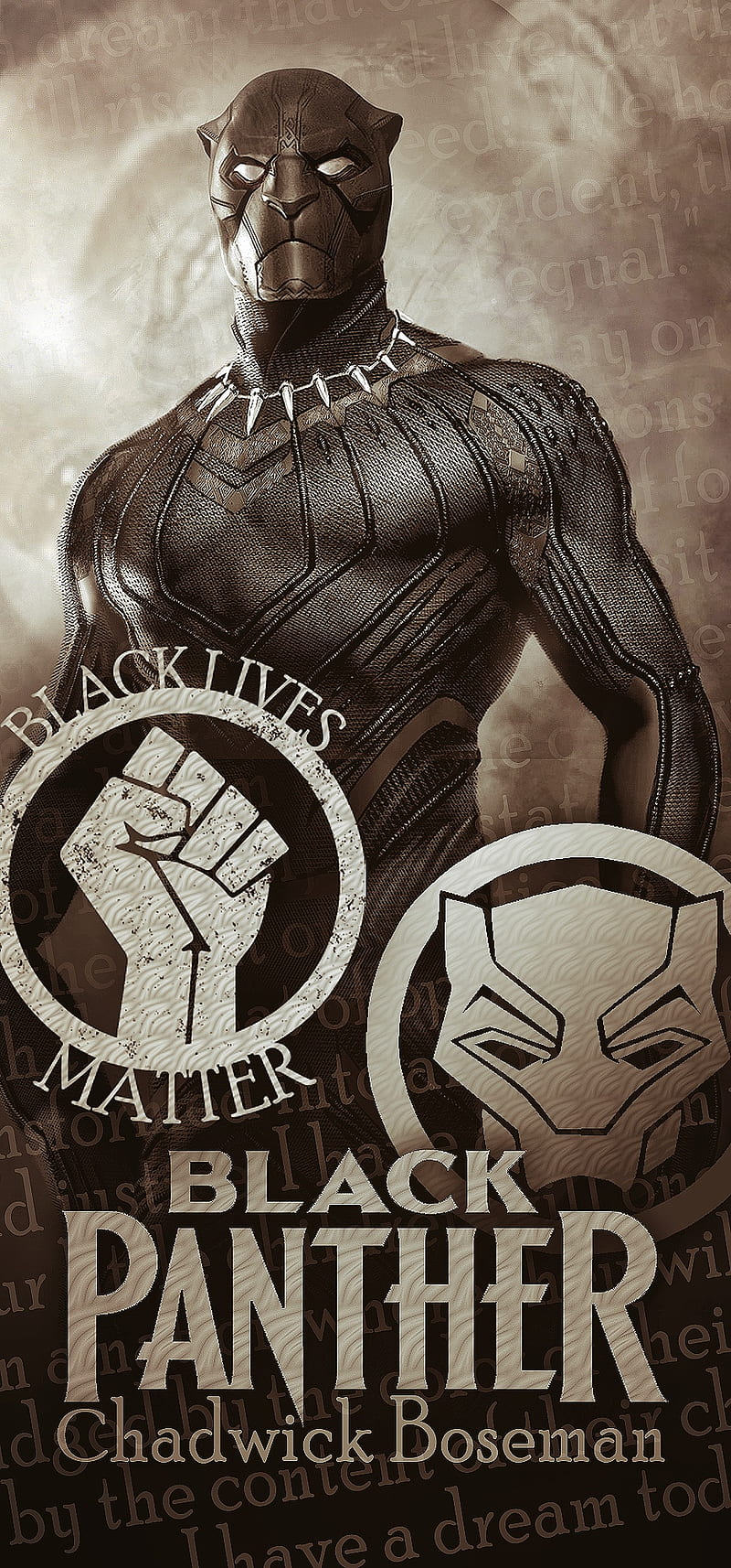 BROWN PANTHER MATTER, black lives matter, black panther, chadwick boseman, dead, HD phone wallpaper