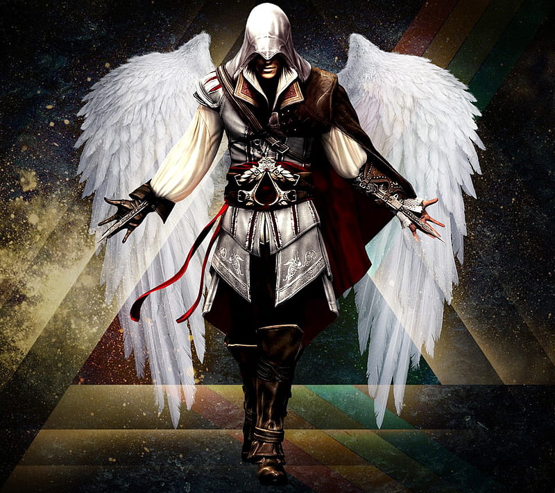 Assassins Creed, angel, killer, video games, wings, HD wallpaper