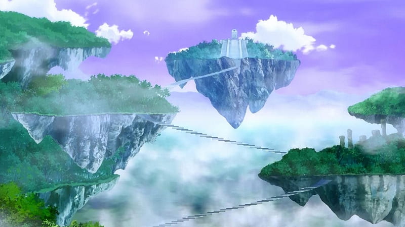 Anime Flying Islands, Anime Scenery, Scenery, Islands, Anime, Fantasy, Nature, Dog Days, Flying Islands, Anime Nature, HD wallpaper