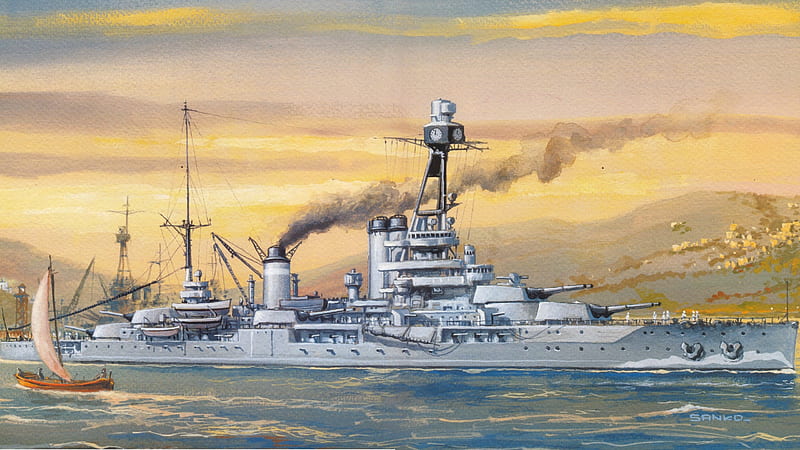 French Battleship Paris, art, french, ocean, paris, sea, boat, battle, ship, drawing, painting, military, battleship, HD wallpaper