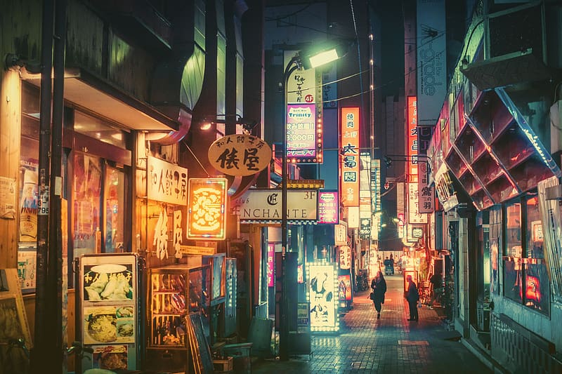 Cities, Night, City, Neon, Japan, Tokyo, HD wallpaper