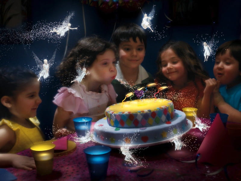 Birtay party, cake, cute, party, birtay, kids, candles, HD wallpaper