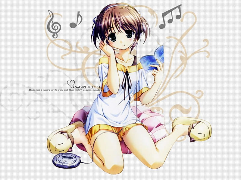Anime Music, girl, anime, listening, music, HD wallpaper | Peakpx