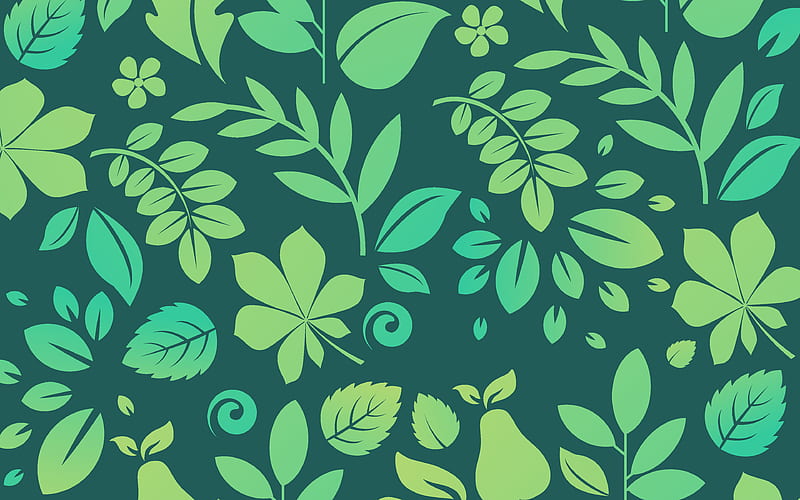 green leaves texture, background with green leaves, eco texture, natural texture, leaves retro texture, HD wallpaper