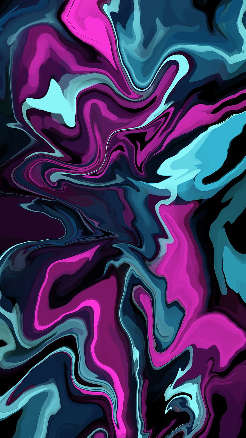 Liquid purples, abstraction, acrylic, blue, fluid, oil, purple, texture, water, HD phone wallpaper