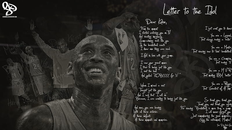 Basketball, Kobe Bryant, Letter, Los Angeles Lakers, NBA, HD wallpaper