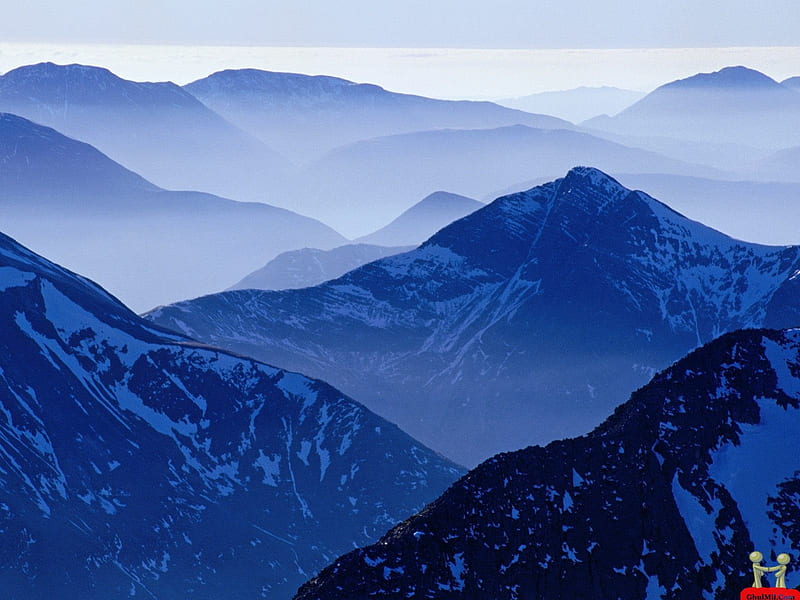 Blue hills, mountain, hill, scenery, blue, HD wallpaper