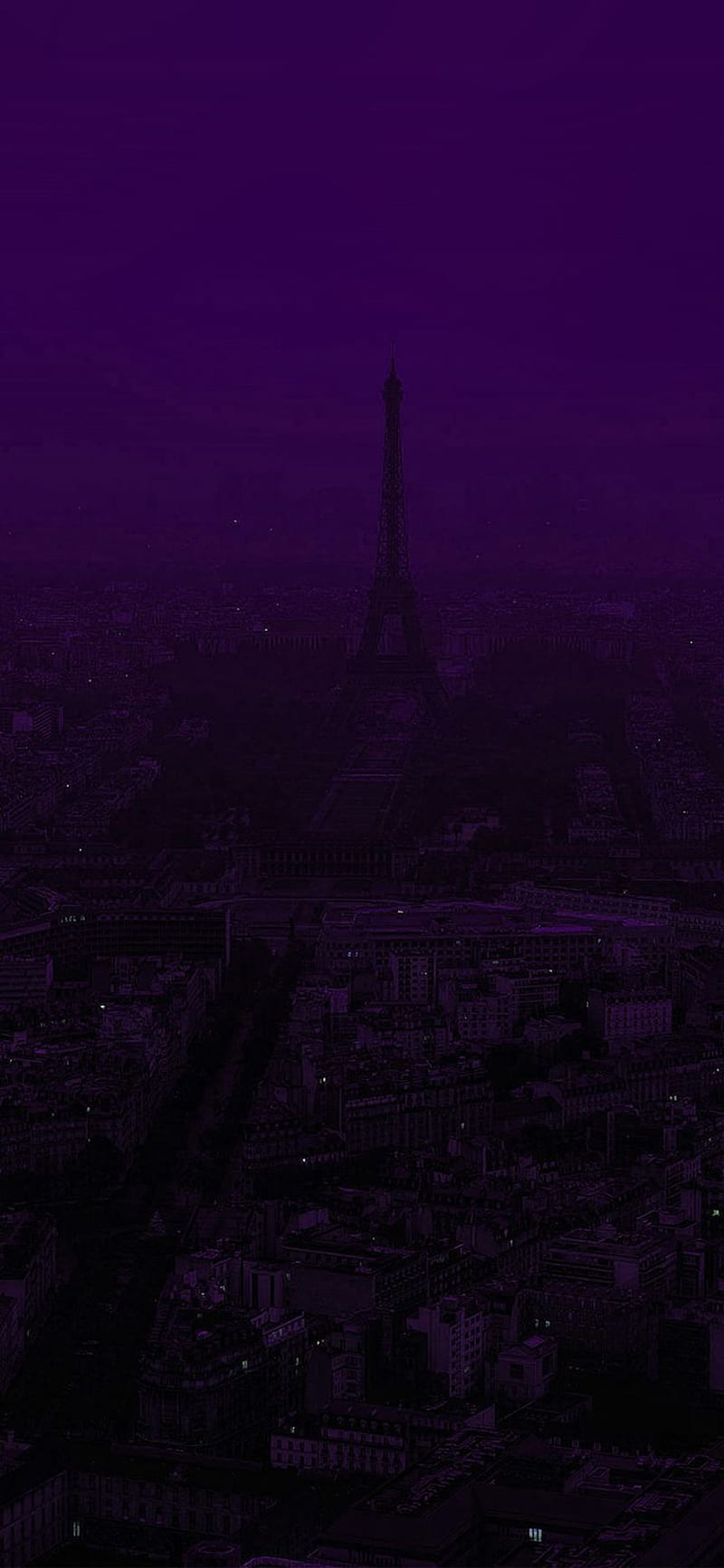 Paris Dark Purple City Illustration Art Via For IPhone X. Живописные пейзажи, Фоновые изображения, Пейзажи, HD phone wallpaper