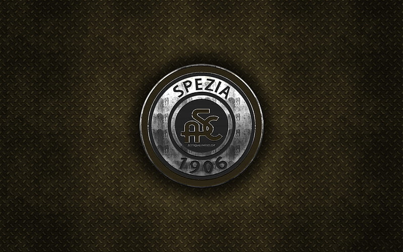 Spezia Calcio, Italian football club, brown metal texture, metal logo, emblem, La Spezia, Italy, Serie B, creative art, football, Spezia FC, HD wallpaper