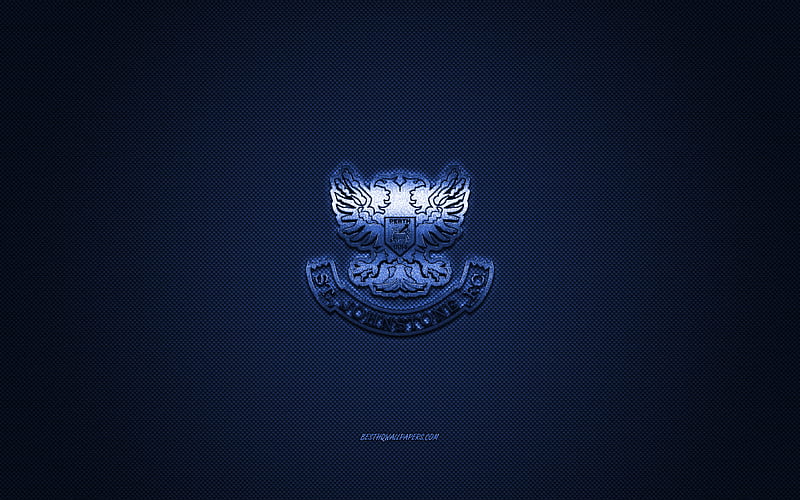 St Johnstone FC, Scottish football club, Scottish Premiership, blue logo, blue carbon fiber background, football, Perth, Scotland, St Johnstone FC logo, HD wallpaper