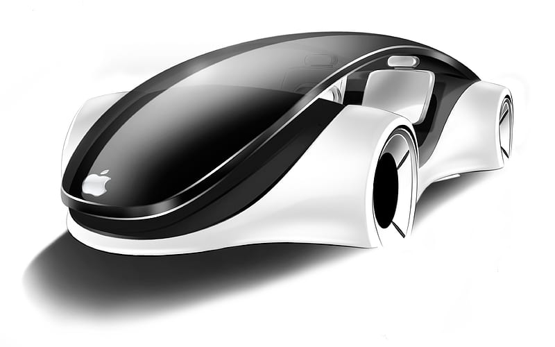 Apple iCar, 2019, Apple electric car, future cars, futurism, self-driving car, HD wallpaper