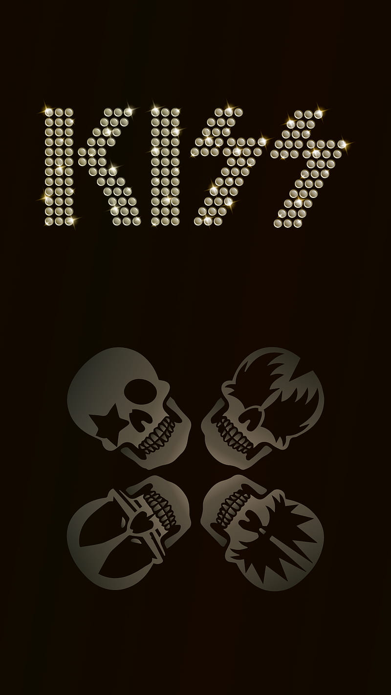 Kiss Skulls, band, heavy, metal, rock, HD phone wallpaper