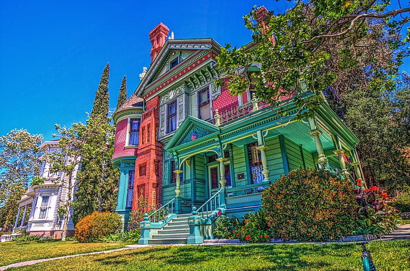 Colorful Victorian House, Vintage, Architecture, Colorful, Houses, Victorian, HD wallpaper