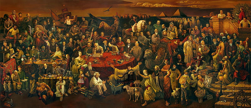 Gathering of the Famous, chaplin, queen, thatcher, elvis, pele, HD wallpaper