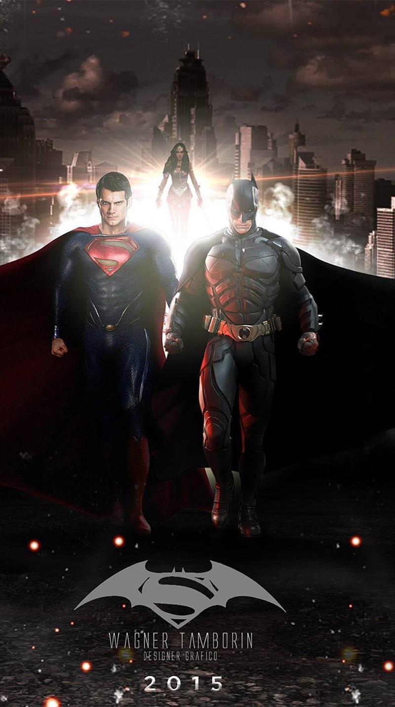 Batman and superman, bat, justies league, man, super, HD phone wallpaper