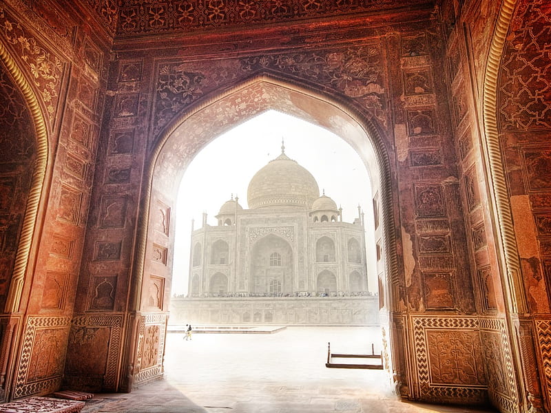 The Taj Mahal, architecture, wonderful, taj mahal, mumtaz, tomb, wonders, monument, love, shahjahan, HD wallpaper