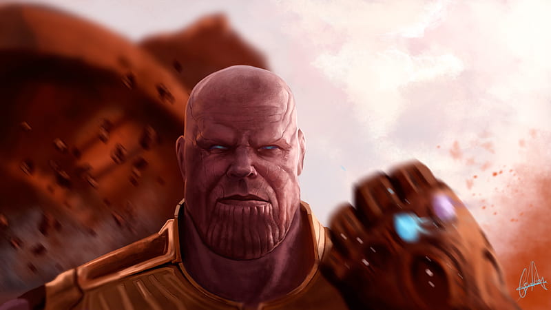 Thanos Infinity Gauntlet , thanos, supervillain, marvel, , artist, artwork, digital-art, HD wallpaper