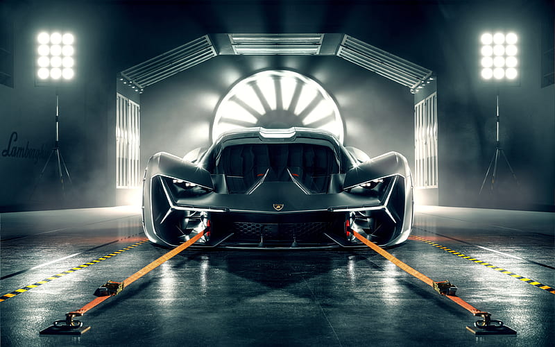 Lamborghini Terzo Millennio, front view, 2019 cars, aerodynamic tube, hypercars, italian cars, Lamborghini, HD wallpaper