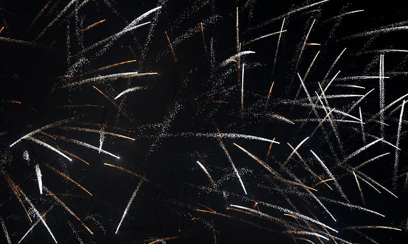 fireworks, salute, sparks, glow, sky, HD wallpaper
