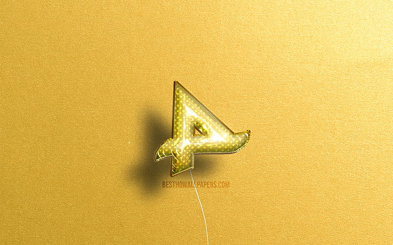 Afrojack 3D logo, dutch DJs, yellow realistic balloons, Nick van de Wall, Afrojack logo, yellow backgrounds, Afrojack, HD wallpaper
