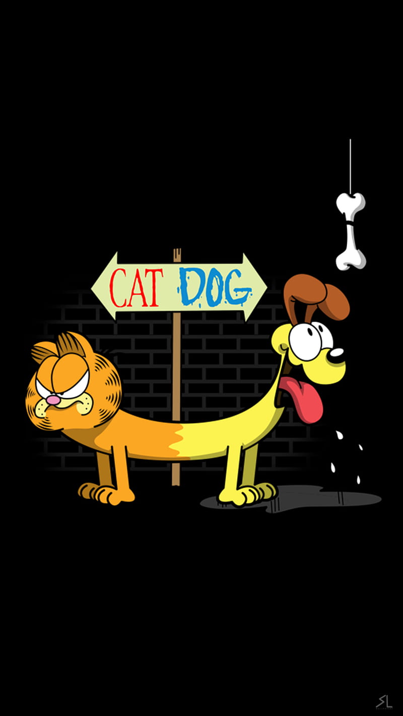 Cat Dog, cartoon, catdog, col, friends, love, music, nick, yellow, HD phone  wallpaper | Peakpx
