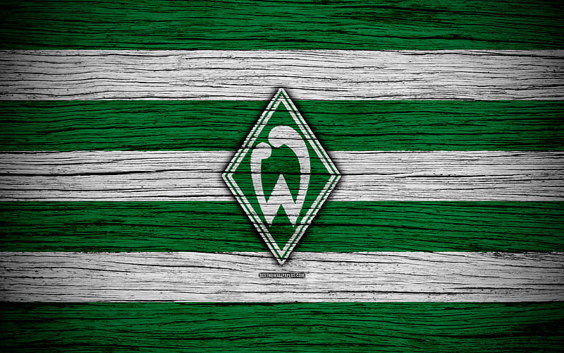 Werder Bremen Bundesliga, logo, Germany, wooden texture, FC Werder Bremen, soccer, football, Werder Bremen FC, HD wallpaper