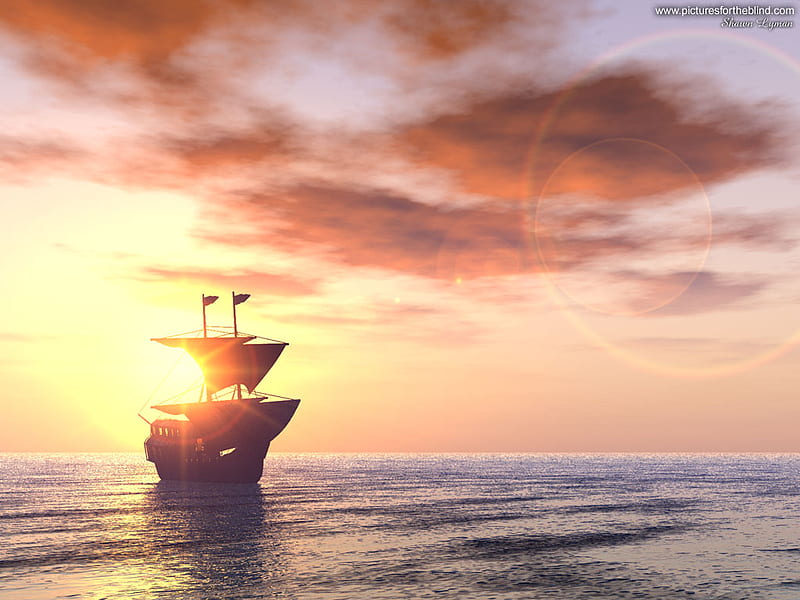 Ship in the Sunset, boats, powerboat, ship, HD wallpaper