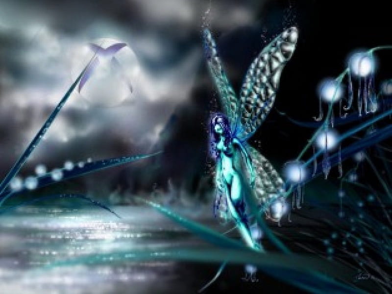 Butterfly Fairy, fantasy, cool, butterfly, computer, fairy, artworks, HD wallpaper