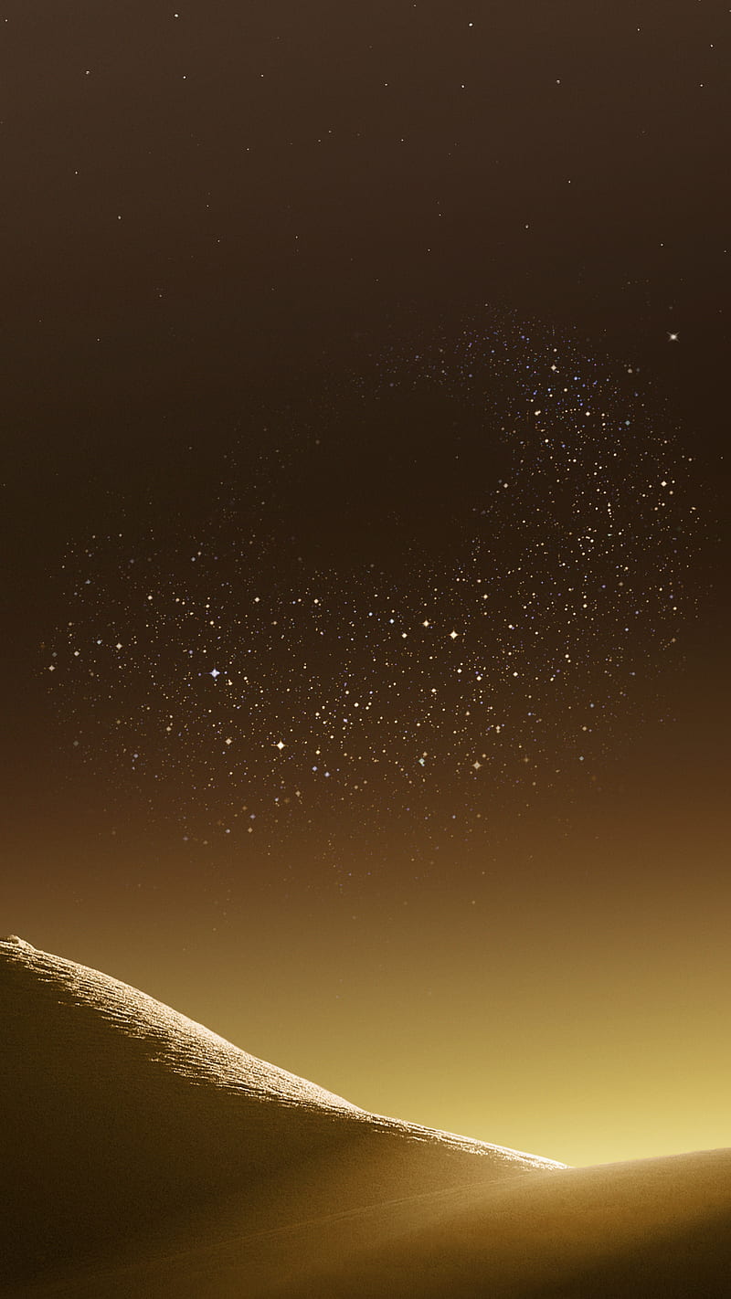 Galaxy s8, desert, gold, night, s8plus, sand, stars, stock wall, HD phone wallpaper