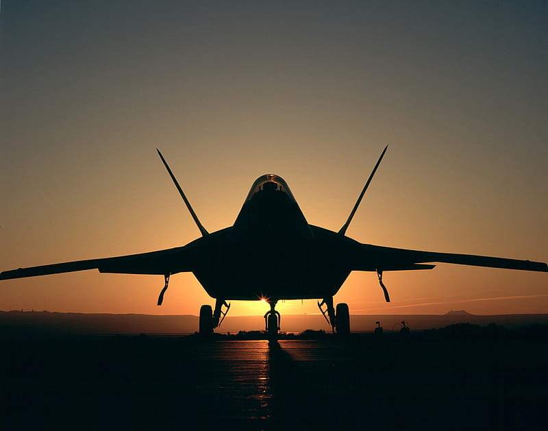 Symmetrical View of the Lockheed Martin F22 Raptor  Free Stock Photo