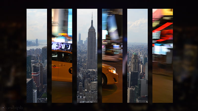 New York City Taxi Skyline, new-york, city, world, taxi, sky, HD wallpaper