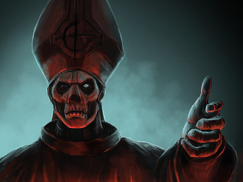 Dark Bishop, Bishop, Skull, Hat, Fantasy, dark, HD wallpaper