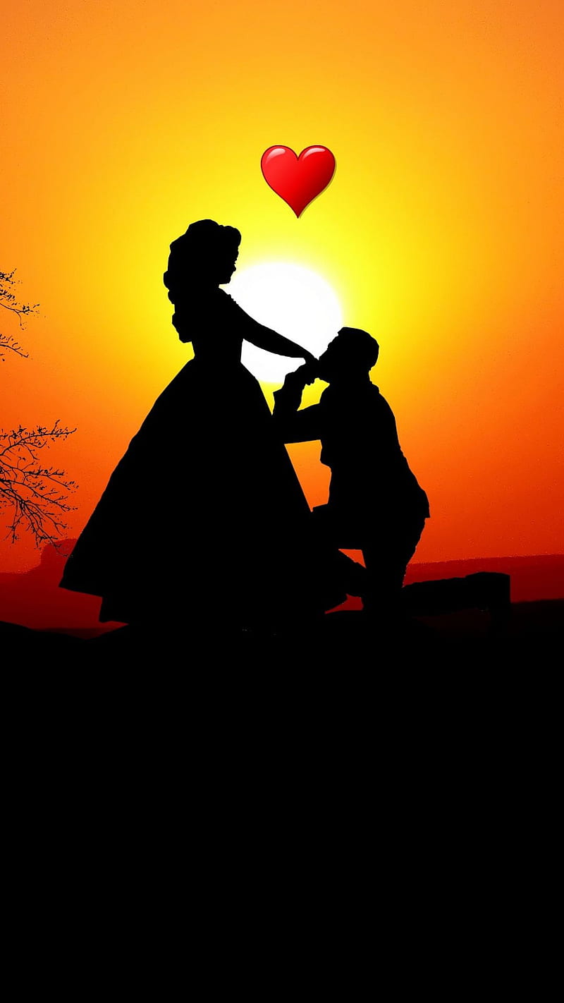 Romantic sunset, love, i love you, couple in love, HD phone ...