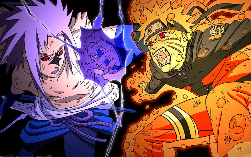 Naruto vs Sasuke, vs, naruto, sasuke, HD wallpaper