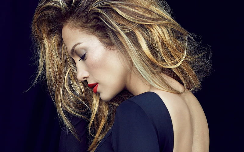 Jennifer Lopez, Singer, portrait, evening make-up, blonde, American singer, makeup for blondes, HD wallpaper